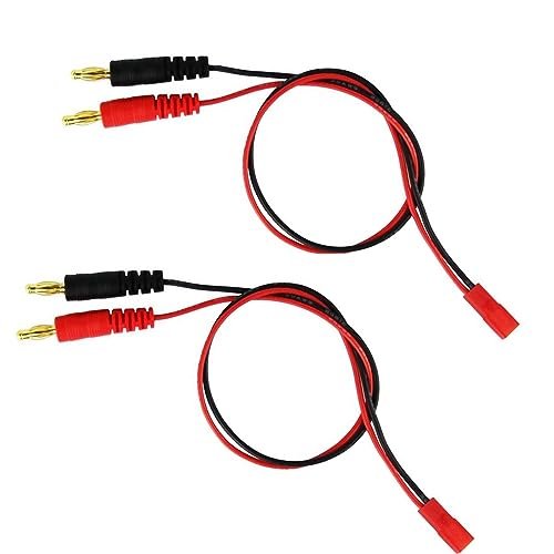 Wmzjnljy 2pcs JST Male to 4mm Banana Plug Battery RC Balanced Charging Cable Connector Adaptor for 3.2 RC Tires with 30cm 11.8inch 20AWG Wire