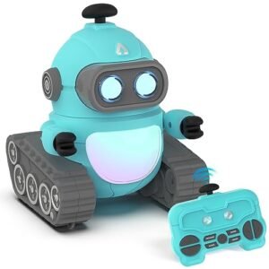 GILOBABY RC Piston Engine Robot Toy for Boys Rechargeable Remote Control Programmable with LED Eyes and Dance Moves Ages 3+