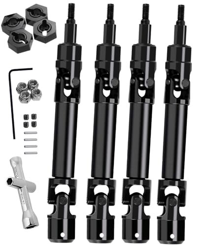 RCMYou Drive Shaft Axles Upgrades Part for New Bright RC 4x4 All Wheel Drive Arrma Granite Senton Vorteks 3S Blx Mega 550 Front Rear Driveshaft CVD with Hex Black