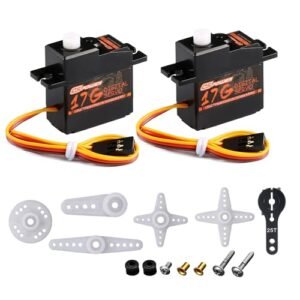 DSPOWER 2PCS 17G RC Micro Servo Unbreakable RC Helicopter Motor with 25T Servo Horn for Durable Toy Models