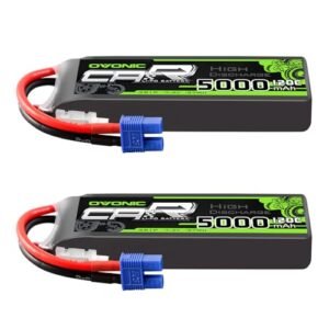 OVONIC 2S 5000mah Lipo Battery EC3 for Cheap Nitro Powered RC Trucks 7.4V 120C 2 Packs