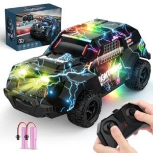 Best 1/24 Scale RC Truck for Kids Durable Rechargeable Light Up Off Road Remote Control Car Toy