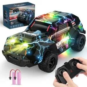Best 1/24 Scale RC Truck for Kids Durable Rechargeable Light Up Off Road Remote Control Car Toy