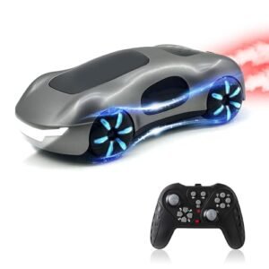 Punieayi Remote Control Car with Lexus RC F Engine Sound 2.4GHz RC Drift Car LED Lights Rechargeable Off Road Toy for Kids Boys and Girls Grey