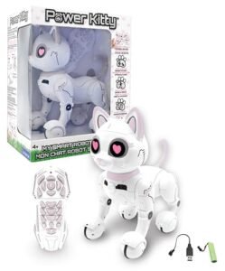 Lexibook Power Kitty Remote Control Robot Cat Programmable Smart Robot with Light Sound White Pink KITTY01