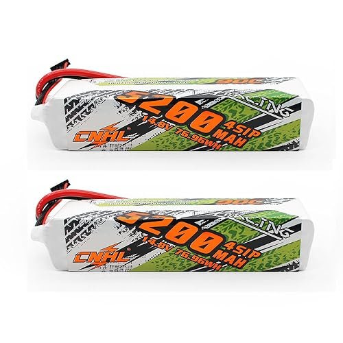 CNHL 5200mAh 4S Lipo Battery 14.8V 90C with EC5 Plug for Thunder Tiger RC Truck and Other RC Vehicles 2 Packs