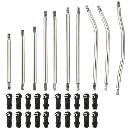 RZXYLRC 10Pcs Stainless Steel RC Throttle Linkage Set with Ball End for 1/10 Axial SCX10 PRO RC Crawler Upgrade