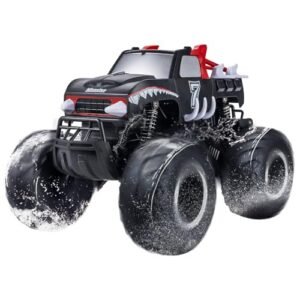 Carox 1 16 Scale IPX7 Waterproof RC Monster Truck Under 1000 Double Side Water Running 360 Spin Off Road Remote Control Amphibious Car Toy for Kids