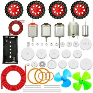 CenryKay Hacker RC Electric Motors Kit 5 Types DC TT Motors with Plastic Gears 1.5 3V 15000RPM for DIY Toys Science Projects