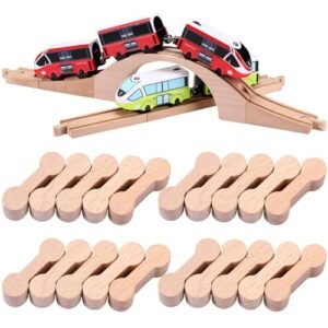 Poen 30 Pcs Wooden Dog Bone Track Connector Pack Compatible with Carpet RC Track Sets