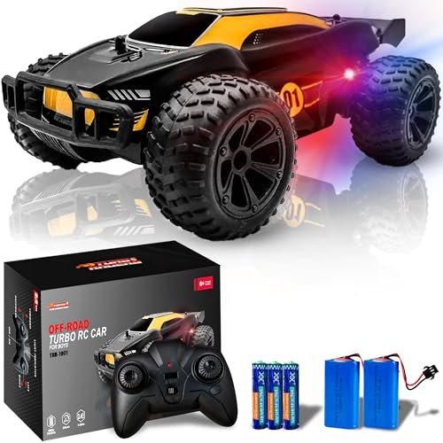 Turbo Racers Lightning McQueen RC Car 1:20 Scale High Speed Remote Control Toy for Kids with LED Lights and 2 Rechargeable Batteries