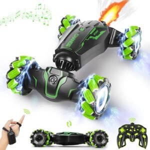 FEIMUOSI Bumblebee RC Transformer Car Remote Control Toy with 360° Rotating Stunt Drift Rechargeable LED Lights and Music for Boys Ages 4 7