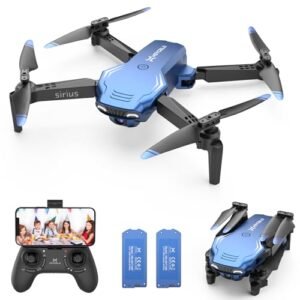 Heygelo S90 Drone with RC Plane Cockpit Camera 1080P HD Mini FPV Drones for Adults Beginners Foldable RC Quadcopter Toys Christmas Gifts for Boys Girls with Altitude Hold Headless Mode 3 Speeds 2 Batteries Blue