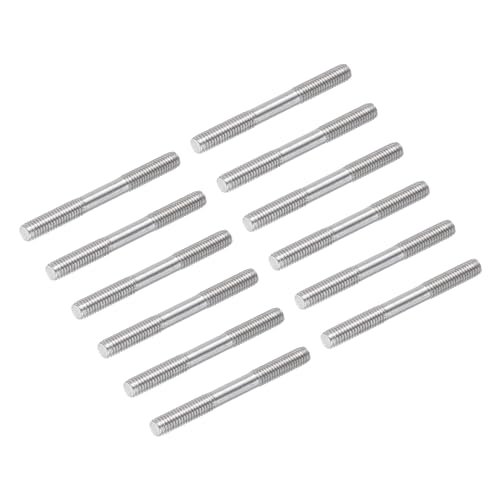 MECCANIXITY 12pcs 304 Stainless Steel Double End Threaded Rod Push Connector for RC Helicopter Craft Model DIY M6x60mm