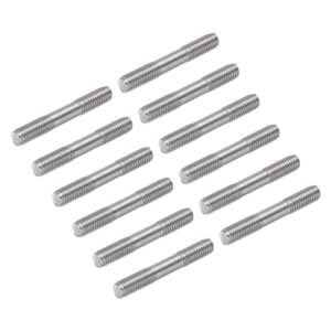 MECCANIXITY 12pcs 304 Stainless Steel Double End Threaded Rod M6x40mm for Craft Model RC Helicopter DIY Projects