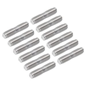 MECCANIXITY 12pcs M6x25mm 304 Stainless Steel Push Connector Double End Threaded Rod for DIY RC Model Chinook Helicopter Car Boat Airplane