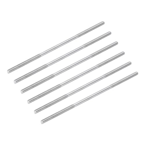 MECCANIXITY 6pcs M6x180mm 304 Stainless Steel Double End Threaded Rod Push Connector for DIY RC Models Including CX Model RC Helicopter