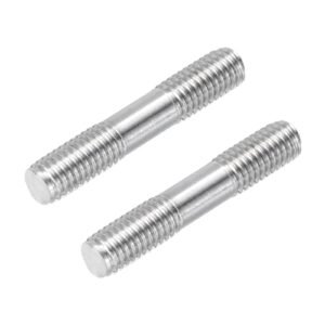 MECCANIXITY 2pcs 304 Stainless Steel Threaded Pull Rod Push Rod Connector Double End Threaded Rod for DIY RC Crane Helicopter Car Boat Airplane Model M8x45mm