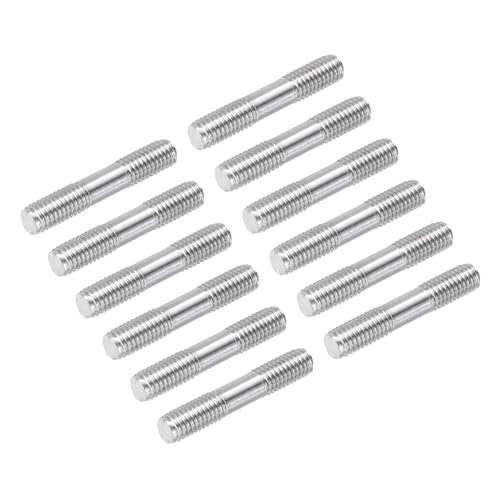 MECCANIXITY 12pcs M8x45mm 304 Stainless Steel Double End Threaded Rod Push Connector for GT Model RC Helicopter DIY Projects
