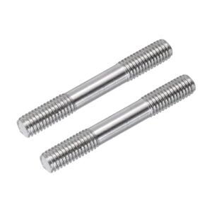 MECCANIXITY 2pcs 304 Stainless Steel Threaded Pull Push Rod Connector Double End for DIY Chinook Helicopter RC Model M8x60mm