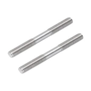 MECCANIXITY 2pcs 304 Stainless Steel Threaded Pull Push Rod Connector Double End for Model King RC Helicopter DIY M8x80mm