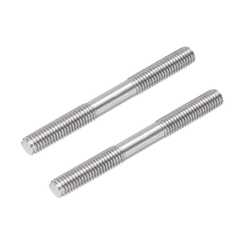 MECCANIXITY 2pcs 304 Stainless Steel Threaded Pull Push Rod Connector Double End for Model King RC Helicopter DIY M8x80mm