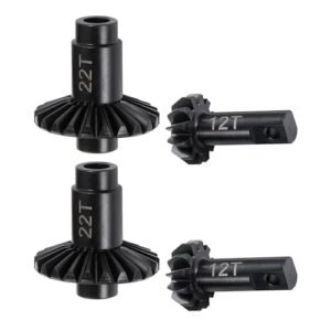 TRX4M Gear 4pcs 22 12T Steel Machined 1/18 RC Crawler Ring Pinion Gear Set RC 1070 Upgrade Accessories