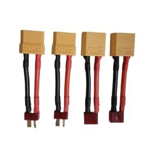 Hengfuntong Elec Ultra Deans T Plug to XT90 Plug Adapter 12V 2 Pairs Silicone Wire RC Battery Connector