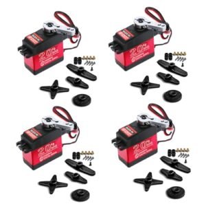 HOOYIJ 4 Pack 20KG Digital Servo DS3218 Full Metal Gear High Speed Waterproof RC Servo Motor for 1 4 Scale RC Jet Boat 270 Degree Control Angle