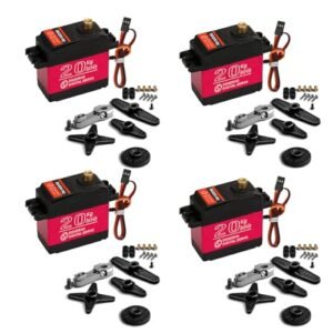 HOOYIJ 4Pack 20KG Digital Servo DS3218 High Torque Full Metal Gear RC Boat Engine for 1/8 1/10 Scale Crawler RC Car Boat