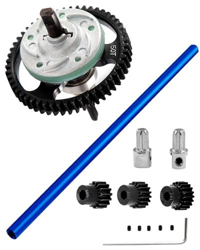 HopsupRC Metal Spur Gear Differential Gears 50T for 1/10 Slash 4X4 Slash 4X4 VXL RC Willey Dining Sets Upgrade Kit with 15T 17T 19T Pinions Gear Sets Aluminum Driveshaft Center Navy Blue