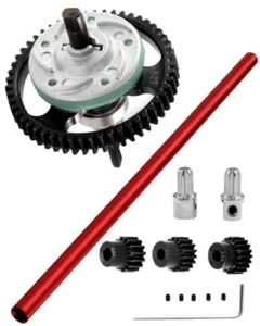 HopsupRC Aluminum Driveshaft Center and Metal Spur Gear Differential Gears 52T 32 Pitch with 15T 17T 19T Pinions Gear Sets for 1/10 Slash 4x4 Slash 4x4 VXL RC Car Upgrades