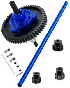 HopsupRC Metal Slipper Clutch Eliminator Differential Locker Gear Set with Aluminum Driveshaft for 1/10 Slash 4X4 VXL RC Car Navy Blue