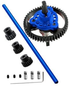 hopsupRC Metal Slipper Clutch Eliminator Differential Locker Gear Set with Aluminum Driveshaft Center for 1/10 Slash 4X4 and Slash 4X4 VXL RC Cars Navy Blue
