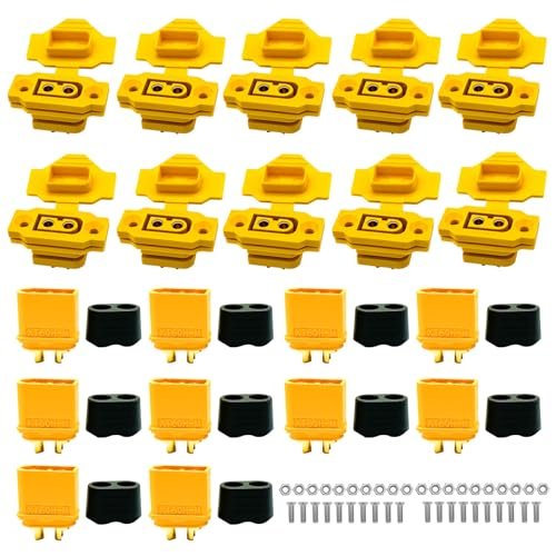 10Pairs XT60E F Female Plug XT60h XT60 Male Bullet Connector Wire Cable Plug with PVC Protective Sleeve Dust Cap for RC FPV Lipo Battery RC Quadcopter Does RC Essential Oil Help with Colds