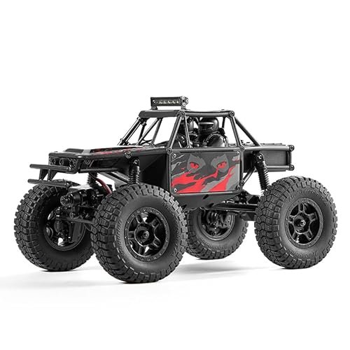 BEEZRC FMS 1/24 Rockstar RC Truck Lemur RTR FCX24 4WD 2.4GHz Remote Control Crawler with LED Lights Red FMS12404RTRRD