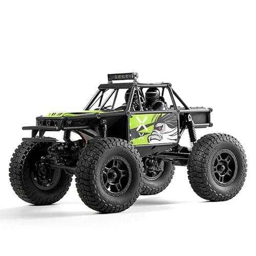 BEEZRC FMS RockZilla RC Truck 1/24 Scale FCX24 4WD 2.4GHz Remote Control Crawler with LED Lights Green FMS12404RTRGN