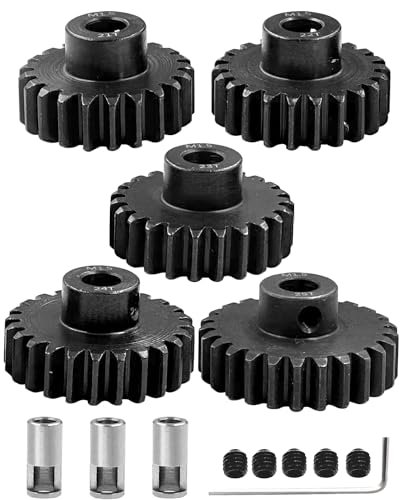 Gizmo RC Car M1.5 8mm Pinion Gear Set 5PCS Mod 1.5 21T to 25T Steel Upgrades for 1/5 Brushed Brushless Motor
