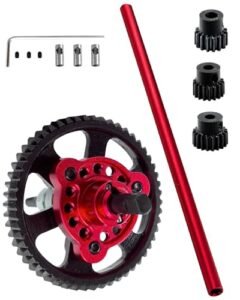ARRCat Full Metal 54T 32 Pitch Spur Gear and Center Drive Shaft Upgrade Kit for 1/10 Slash 4X4 VXL with 19T 17T 15T Pinions