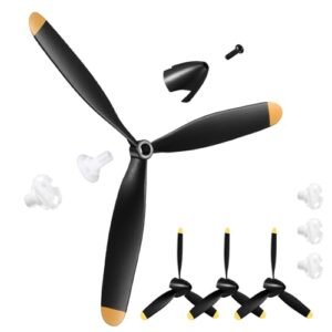 Poen 3 Sets 761 12 RC Plane Propeller 3 Blade Spare Airplane Propeller for Glasair RC Plane with Propeller Adapters