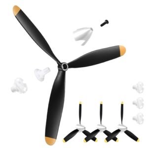 Poen 3 Sets Spare RC Plane Propeller 3 Blade Propeller for Viper RC Jet Plane with White Nose Cone and Propeller Adapters