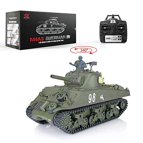 TOUCAN RC HOBBY 1 16 Scale Henglong 2 4G 7 0 Plastic Version M4A3 Sherman RTR RC Tank Model 3898 Perfect for Scale RC Boats RTR Enthusiasts