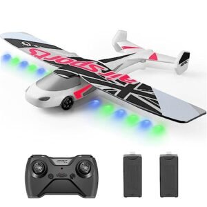 4DRC RC Plane Beginners Guide to Flying RC Airplanes with 2.4Ghz Remote Control 2 Batteries Propeller 6 Axis Gyro Stabilizer Blue Green Light