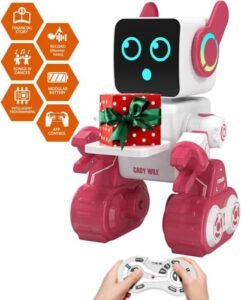 Zechuan Robot Toy for Kids Featuring as Monaco FC vs RC Lens Timeline Theme Remote Control Intelligent Programming RC Robot for Music Dancing and Talk Pink