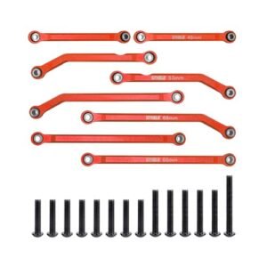 GTHELE High Clearance 4 Links Set Aluminum Linkage Grasshopper RC Car Parts for Traxxas 1 18 TRX4M Upgrade Red