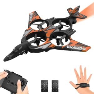 GoolRC RC Fighter Jet Crash Resistant Remote Control Airplane with 3D Flip Gravity Sensing and LED Lights for Kids Adults Orange