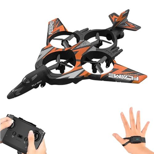 GoolRC Turbine Jet Engine RC Plane Remote Control Airplane with 3D Flip Gravity Sensing and LED Lights for Kids Adults Orange