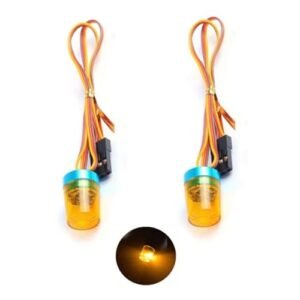Chanmoo 1/10 1/14 Scale RC Car LED Flash Lights Police Multi Function 360 Degree Rotating Lamp for Tamiya RC Off Road Trucks 2PCS Yellow