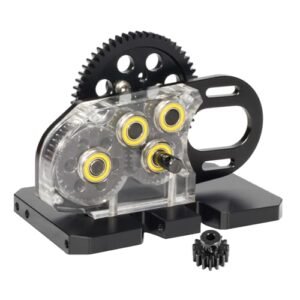 AMK Transparent 2Low Differential Gearbox 1/10 Scale LCG Transmission 2 Speed with Overdrive Gear Box for RC Crawler Axial SCX10 II Pro Capra Element Gspeed DIY Chassis Perfect for 1/10 Scale RC Crawler Course