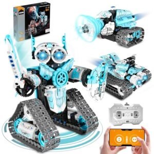 MOJINO STEM Robot Building Kit with RC Maniacs Unbreakable Body for Kids 6 12 APP Remote Control Educational Science Toy